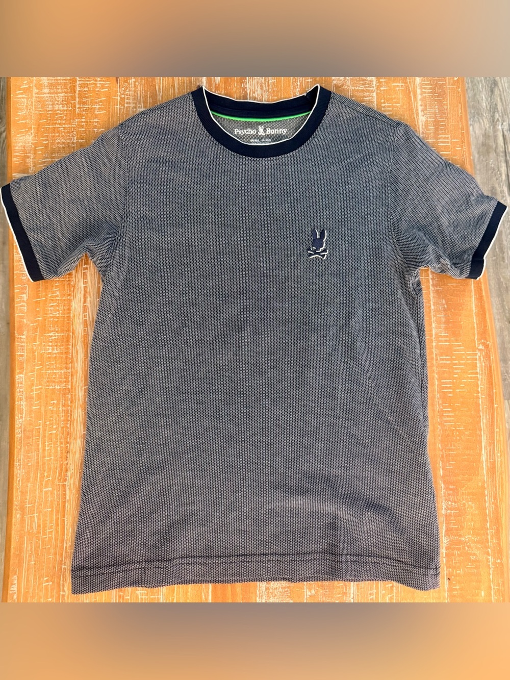 Psycho Bunny Navy Micro-Pattern Crew Tee with Embroidered Logo. Like New!!!